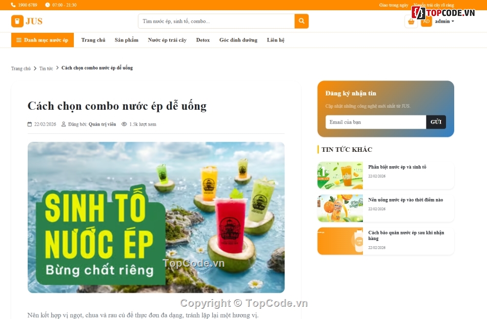 nước ép,Website bán hàng,Web bán hàng